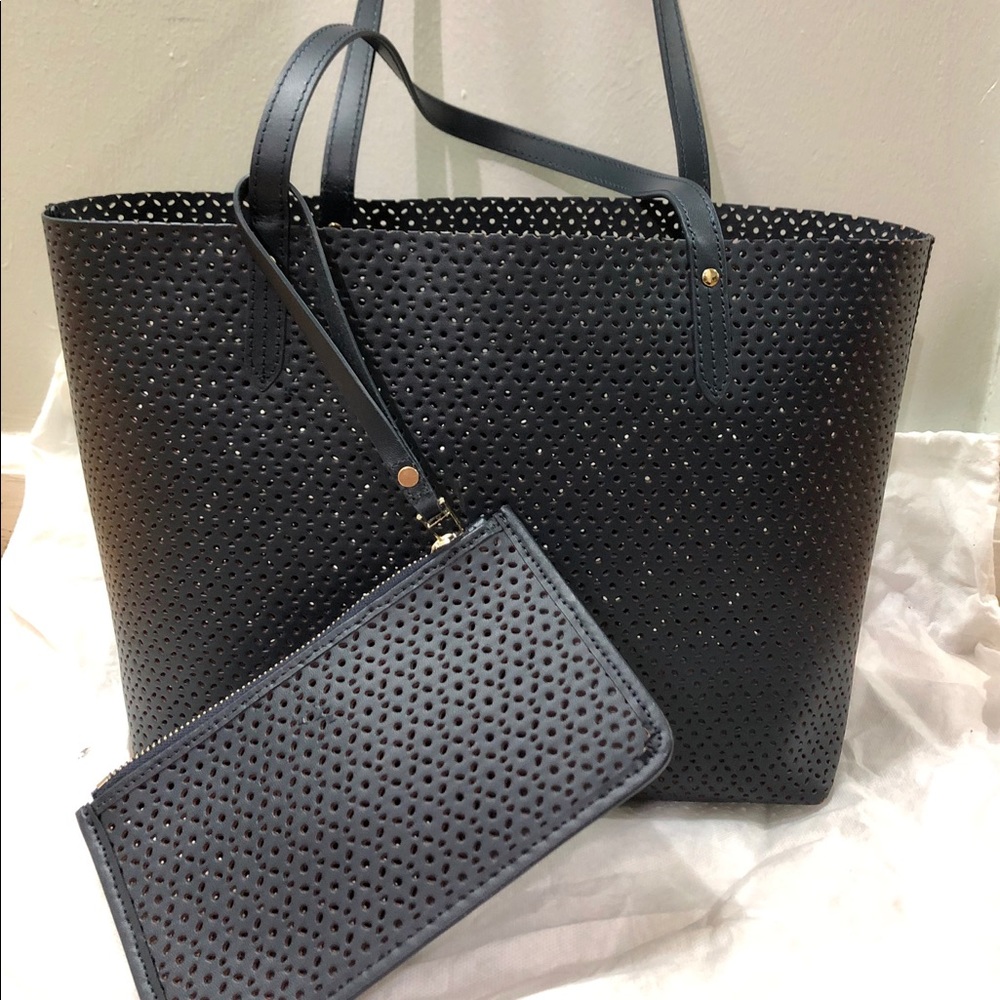 Barney’s NY Perforated Leather Small Nancy Tote